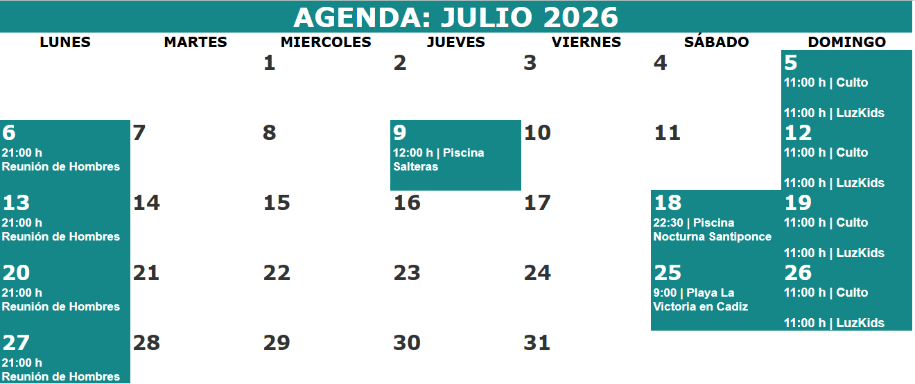 Agenda Julio 2026 Punto de Encuentro Sevilla